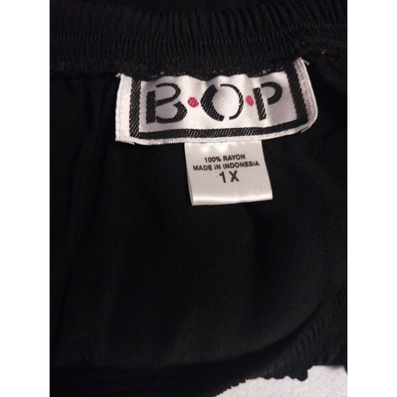 Bop Maxi Skirt Sz 1X Black Beaded Stretch Shells Nautical Whimsigoth Boho Beachy - Picture 6 of 6